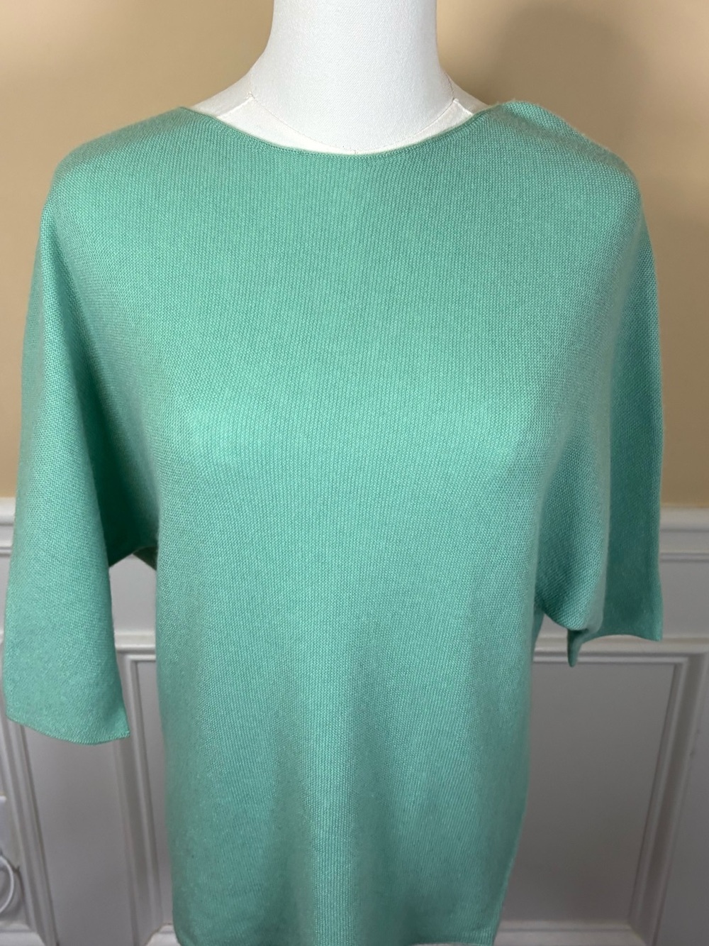 Vince Mint Green Crewneck Short Sleeve Sweater